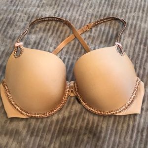 Victorias Secret nude bra with animal print detail